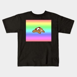 Sock Sloth Rainbow Gradient Kids T-Shirt